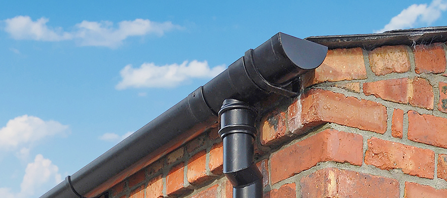 black cast iron effect guttering