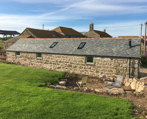 aluminium victorian ogee guttering fitted to the piggery, Trengothal Barn