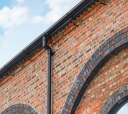 beaded deep flow guttering and traditional downpipes fitted to oswestry medical centre