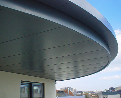 guttercrest aluminium arrowhead soffits and cladding panels grey