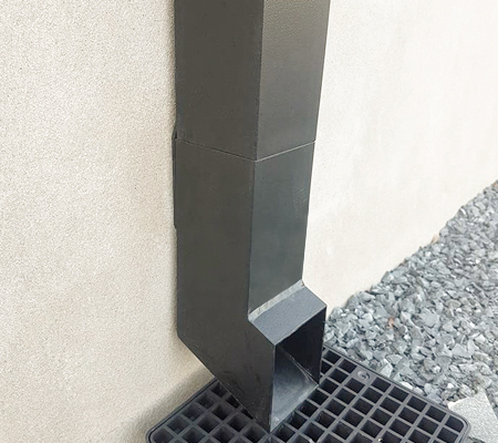 guttercrest aluminium square and rectangular smoothline flush fit downpipes and shoe