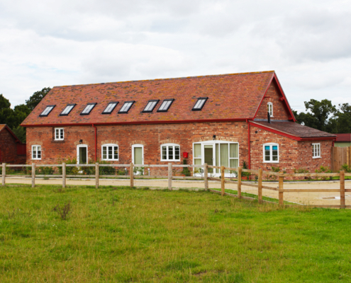 guttercrest smoothline flush fit joint downpipe aluminium fitted to garston barns