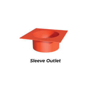 Raked Box Gutter Round Sleeve Outlet