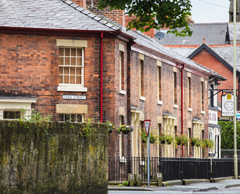 traditional round cast downpipes with victorian ogee gutters aluminium park street oswestry