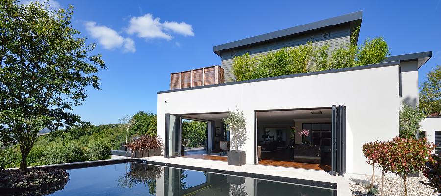 Aluminium fascia, soffits and copings fitted to modern house