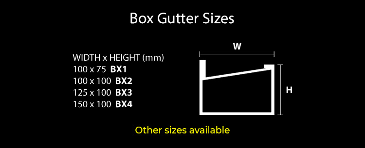 guttercrest box gutter sizes small aluminium