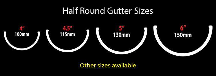 guttercrest half round gutter sizes aluminium