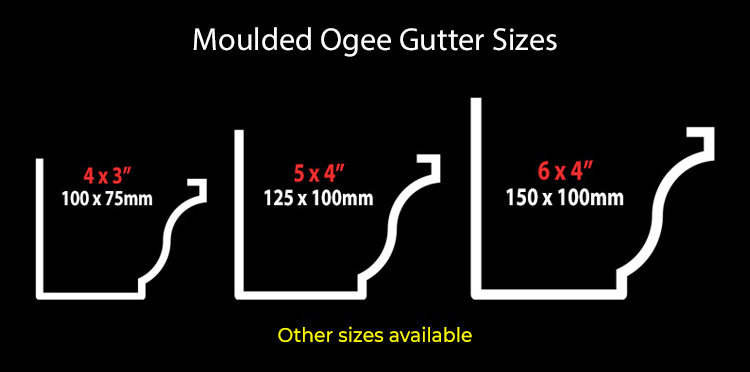 guttercrest moulded ogee gutter system sizes aluminium