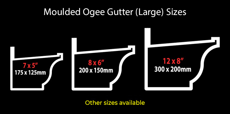 guttercrest moulded ogee gutter system type 46 large sizes aluminium