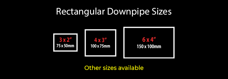 guttercrest rectangular downpipe sizes aluminium