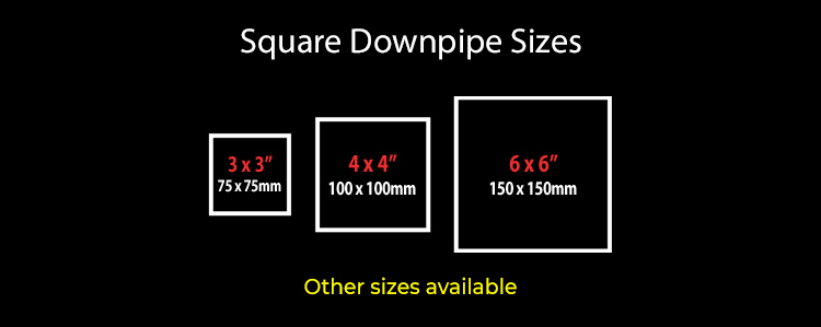 guttercrest square downpipe sizes aluminium