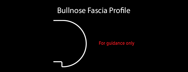 guttercrest bull nose fascia profile aluminium