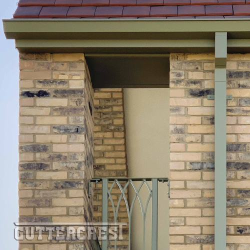 Bespoke Aluminium Guttering in Pastel Green Finish | Guttercrest