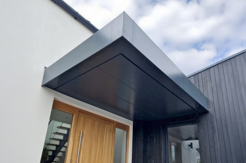 Modern Aluminium Porch Canopy with Fascia &amp; Soffit Detail