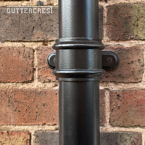 Beaded deep flow gutters traditional round downpipes heritage black cast iron effect
