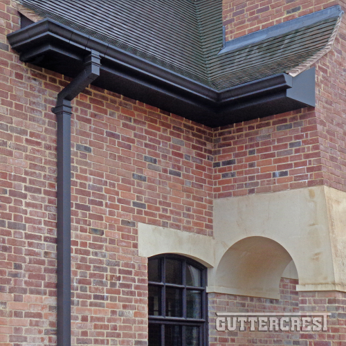 Bespoke rainwater system Georgian square downpipes Moulded OGEE gutters bend