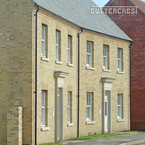 Victorian OGEE gutters traditional round downpipes heritage black cast iron effect