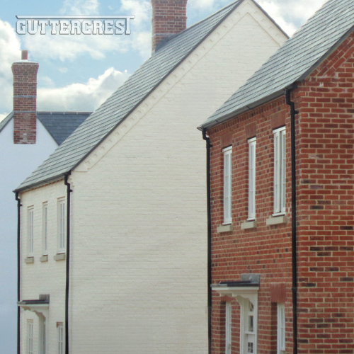Victorian OGEE gutters traditional round downpipes heritage black cast iron effect