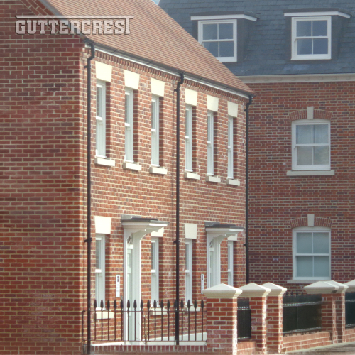 Victorian OGEE gutters traditional round downpipes heritage black