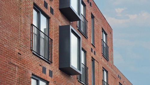 Close up aluminium Window pods