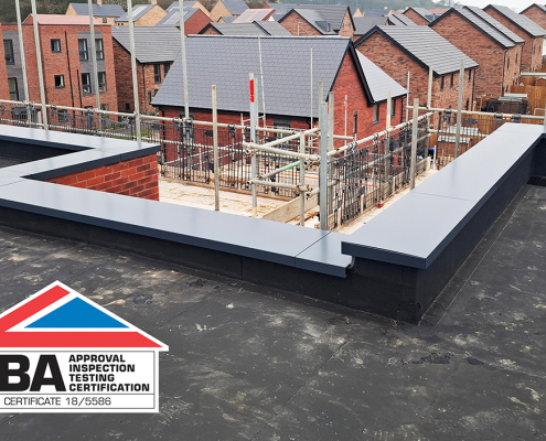 BBA certified aluminium architectural coping system by Guttercrest